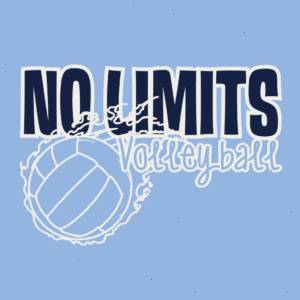 NO LIMITS Volleyball with Flame Ball Outline