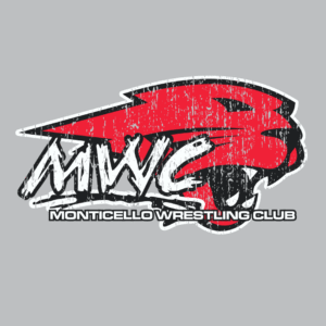 Monticello Wrestling Club Grey shirts w Sponsor Back