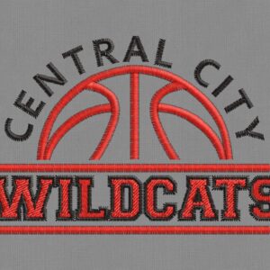 Central City Wildcats Basketball Lines on Grey & White