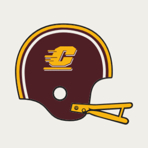 Central Michigan Football Helmet with Gold Facemask LC