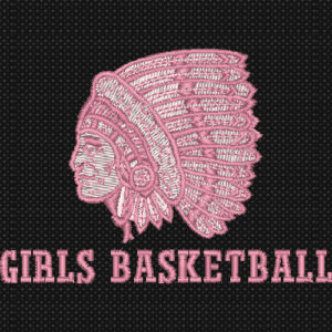 Dakota Girls Basketball  Indian Head white and Pink