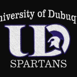 University od Dubuque UD Spartans on Black Bags